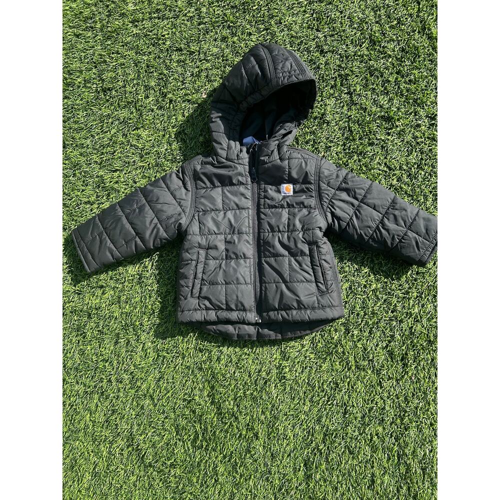 Carhartt boys' black hooded jacket size 12 months - Picture 3 of 4
